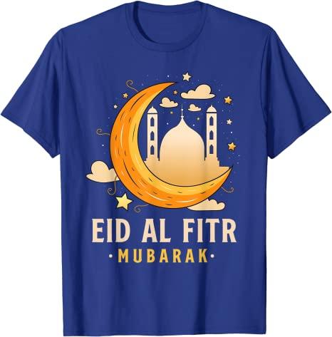 Eid Fitr Muslim Clothing Kids Eid Mubarak TShirt Happy EidMubarak Eid Al Adha Tee Short Sleeve Blouses Family Matching Tops