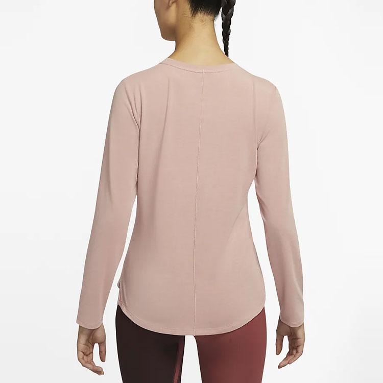 Nike Dri-FIT One Luxe Performance Pullover Crew Neck Long Sleeve T-Shirt Women Tops Rose Retro-Gray DD0621-609