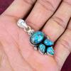 Blue Copper Turquoise Handmade Gemstone Pendant, 925 Solid Sterling Silver Pendant Antique Jewelry, For Engagement Gift