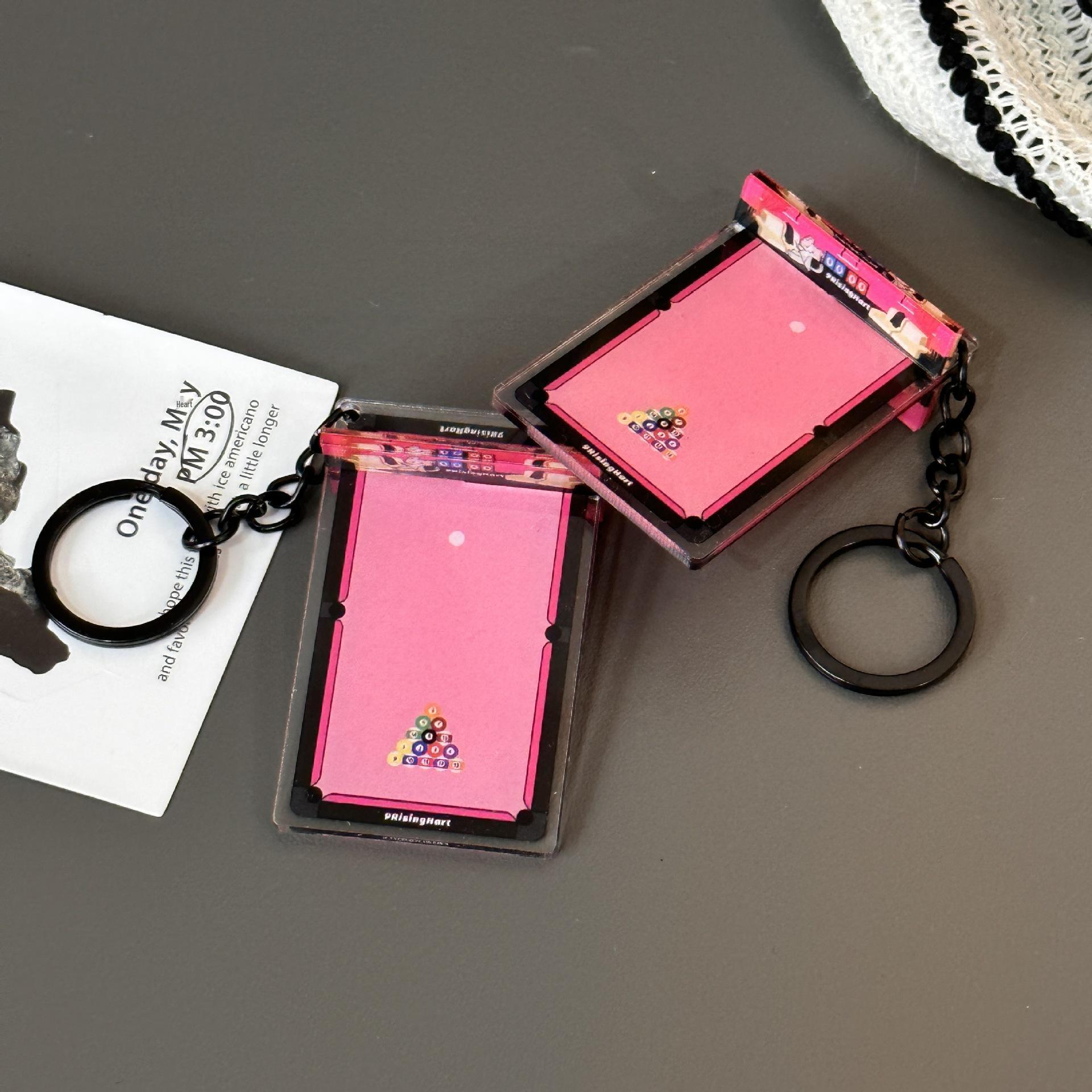 Exquisite 3D Black Eight Ball Keychain - Acrylic Bag Charm & Gift