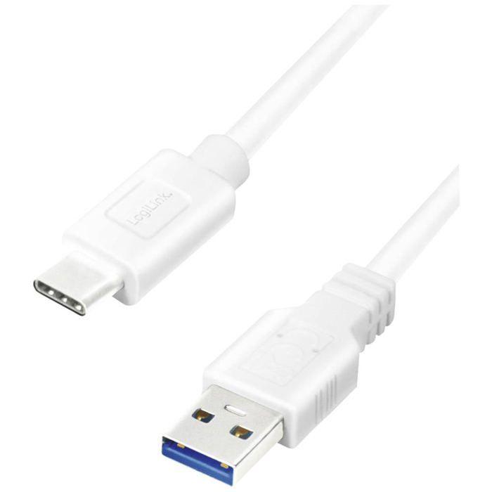 LogiLink Câble USB USB 3.2 Gen1 (USB 3.0) USB-A mâle, USB-C® mâle 0.50 m blanc CU0173