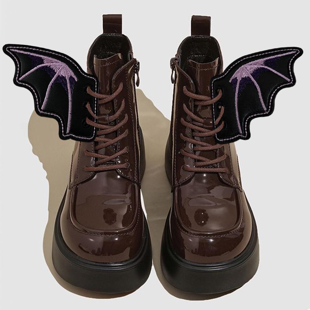 1Pair Angel Wing Shape Girls Boot Skate Shoes DIY Decorations Sneaker Clothing Shoelaces Decoration Punk Emo Style Halloween