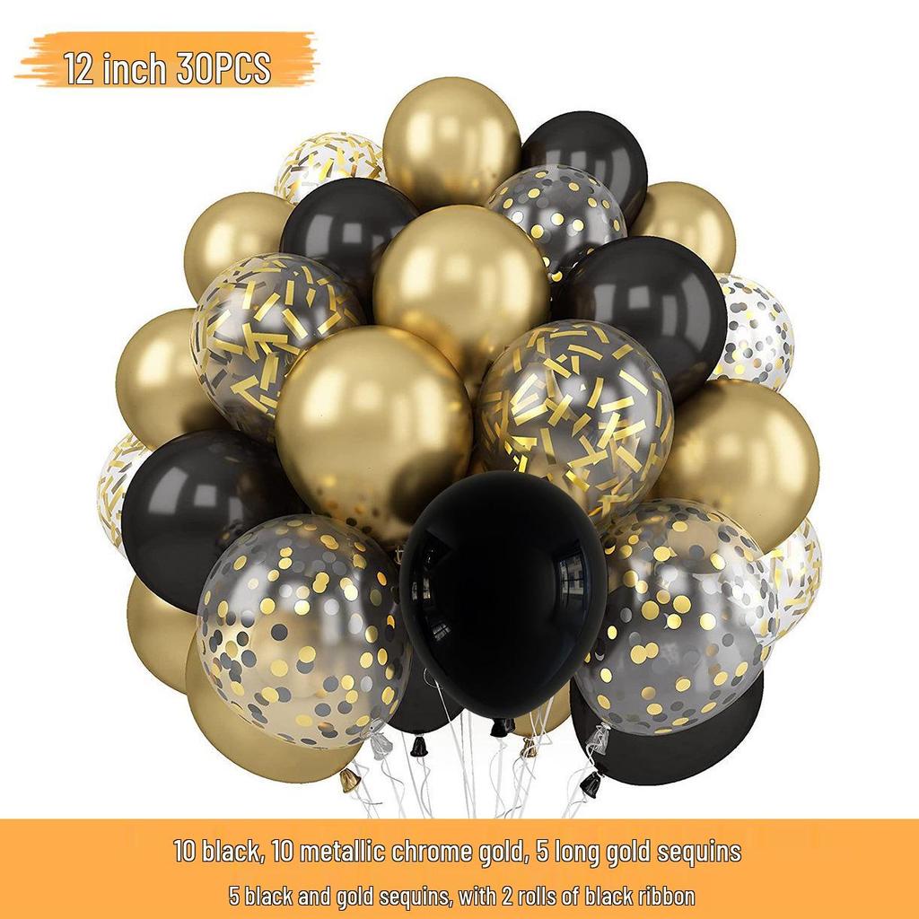 Neues Jahr Matt Glitzer Metallisch Latex Ballon Set für Dekorative Foto Atmosphäre