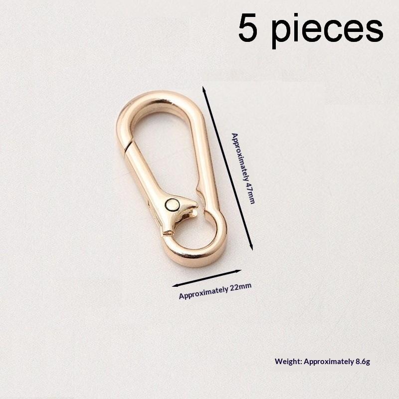 Zinc Alloy Spring Snap Hook Keychain 5Pcs Lightweight Portable for Bag Pendant DIY Craft Camping Tent Accessory Use