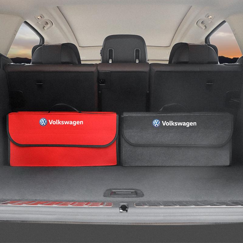Sac de Rangement pour Coffre de Voiture Organisateur en Feutre Boîte de Rangement Pour VW GTI Polo Golf Passat Tiguan Arteon Touareg Taigo Caddy Jetta Beetl