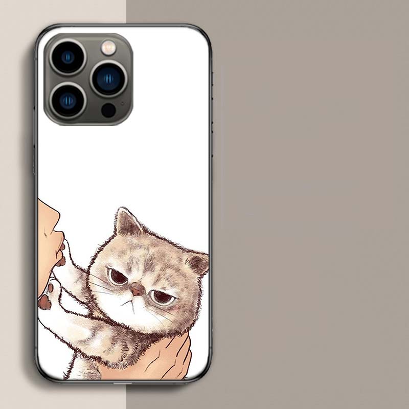 Kiss Cat Cute Kitten Cartoon Phone Case For Apple Iphone 16E 16 17 Pro Max Air 15 Pro 14 Plus 12 13 Mini Cover Cute Fund