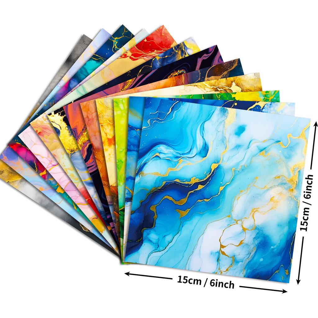 DIY12 Sheets/package Marble Gilt Material Paper Bag Hand Account Clipping Material Holiday Packaging Material Paper