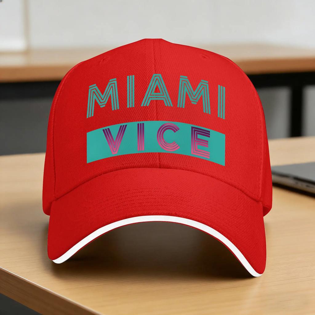 Miami Vice Logo Casual Baseball Cap Kpop Rock Trucker Hat Summer Dropshipping Unisex Adult Vintage Baseball Caps