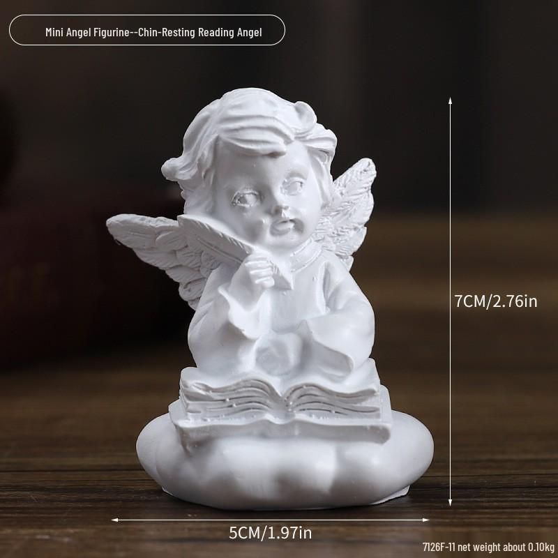 Americká Retro Evropská Pryskyřičná Figurka Anděla: Bílá stolní dekorace pro malé dívky