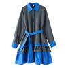 Long sleeve Plus size  vintage patchwork new in dresses for women casual loose spring autumn midi shirt dress