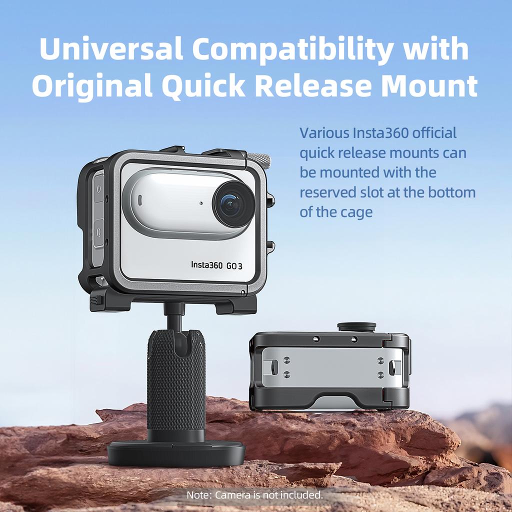 aMagisn AG01 Sports Camera Video Cage Camera Cage Aluminum Alloy with Dual Cold Shoe Mounts &