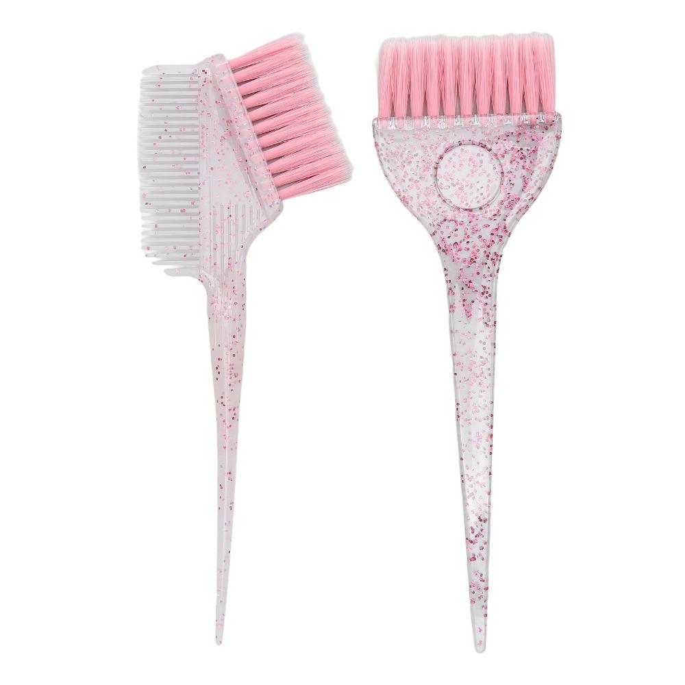 

Soft Bristle Brush Hair Dyeing Brushes Double-sided Comb Hair Coloring Dyeing Kit Home Use розовый
