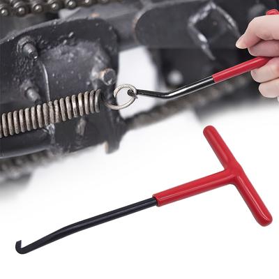 Red T-Handle Spring Hook Tool for Motorcycle Brake Springs and Clutch Cables - Made of Metal, No Electricity Required