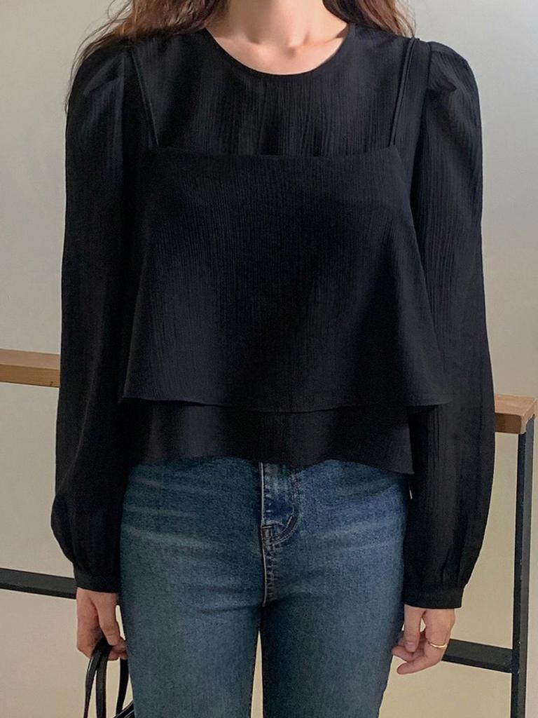 Soft Layered Bustier Blouse 3COLOR