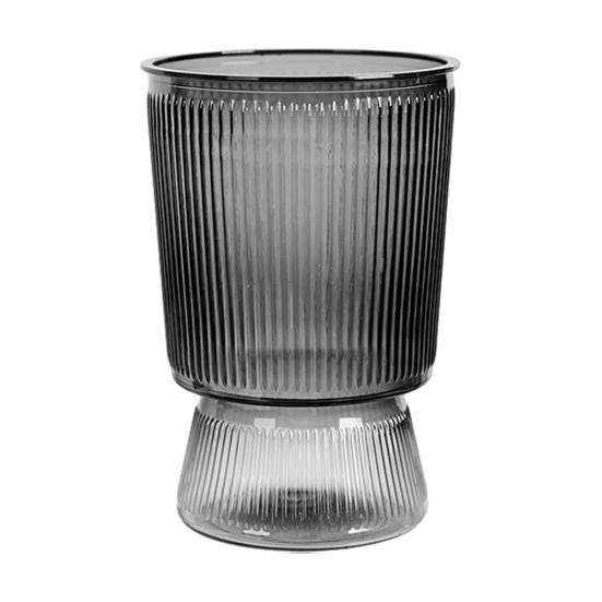 

Hydroponic Flower Vase Transparent Vertical Grained Glass Design Vase Reusable PET Modern Nordic Style Vase for Flowers Pothos S