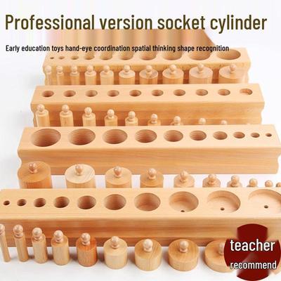 Montessori Sensory Socket Cylinder Blocks for Early Education (Ages 1-3)