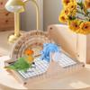 Wood Rotating Platform Stand Chew Toys-Durable Eco-Friendly Interactive Boredom Buster Enrichment for Birds Parrots Anxiety