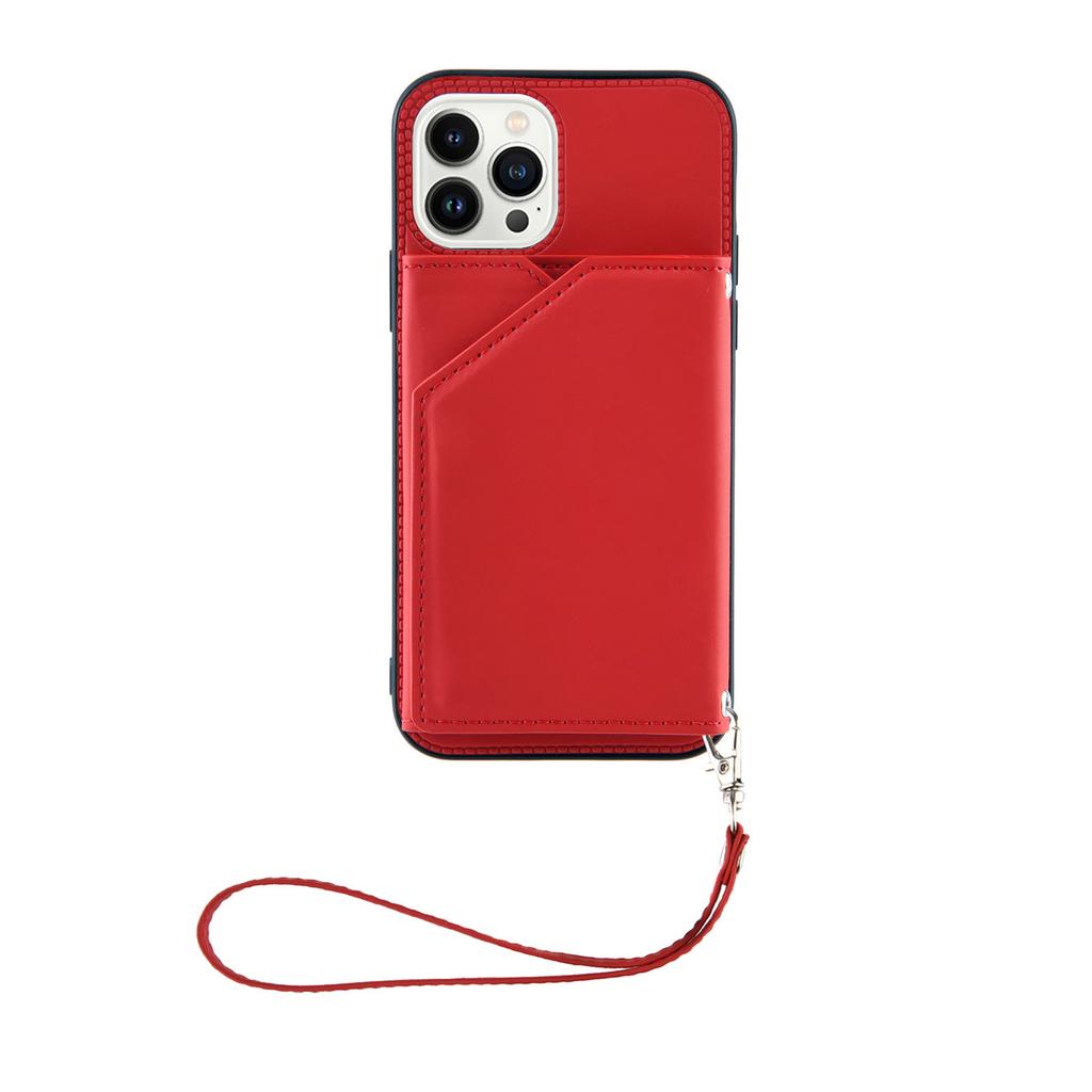Geschikt voor Samsung S23ultra Huidgevoel Kaart Portemonnee Mobiele Telefoonhoesje S23plus Lanyard Meerdere Kaarten Leerhoesje S23 Mode Kaart Portemonnee