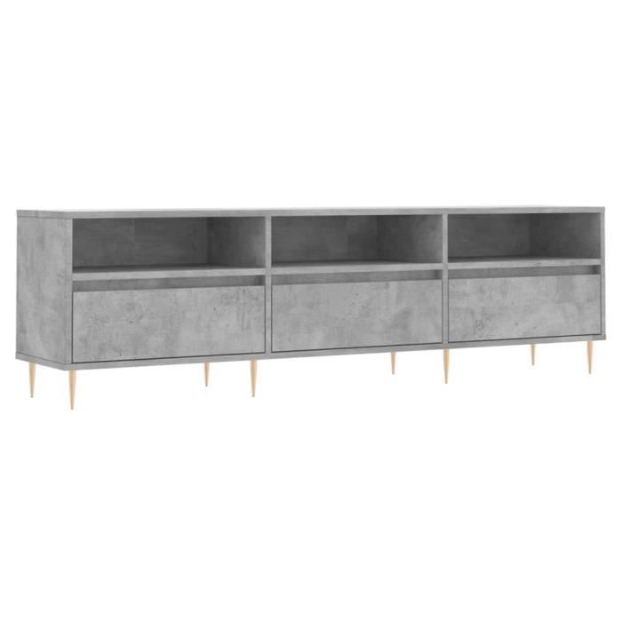 VidaXL Meuble TV gris béton 150x30x44,5 cm bois d'ingénierie 831272