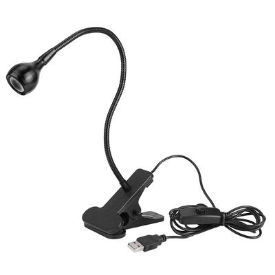 Lámpara de escritorio LED con abrazadera flexible USB, lámpara de noche para leer y estudiar.