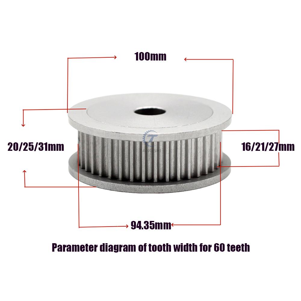 HTD5M timing pulley kit 60 teeth 20teeth 1:3 reduction ratio width 15mm arc synchronous belt optional kit combination 5M 60T 20T