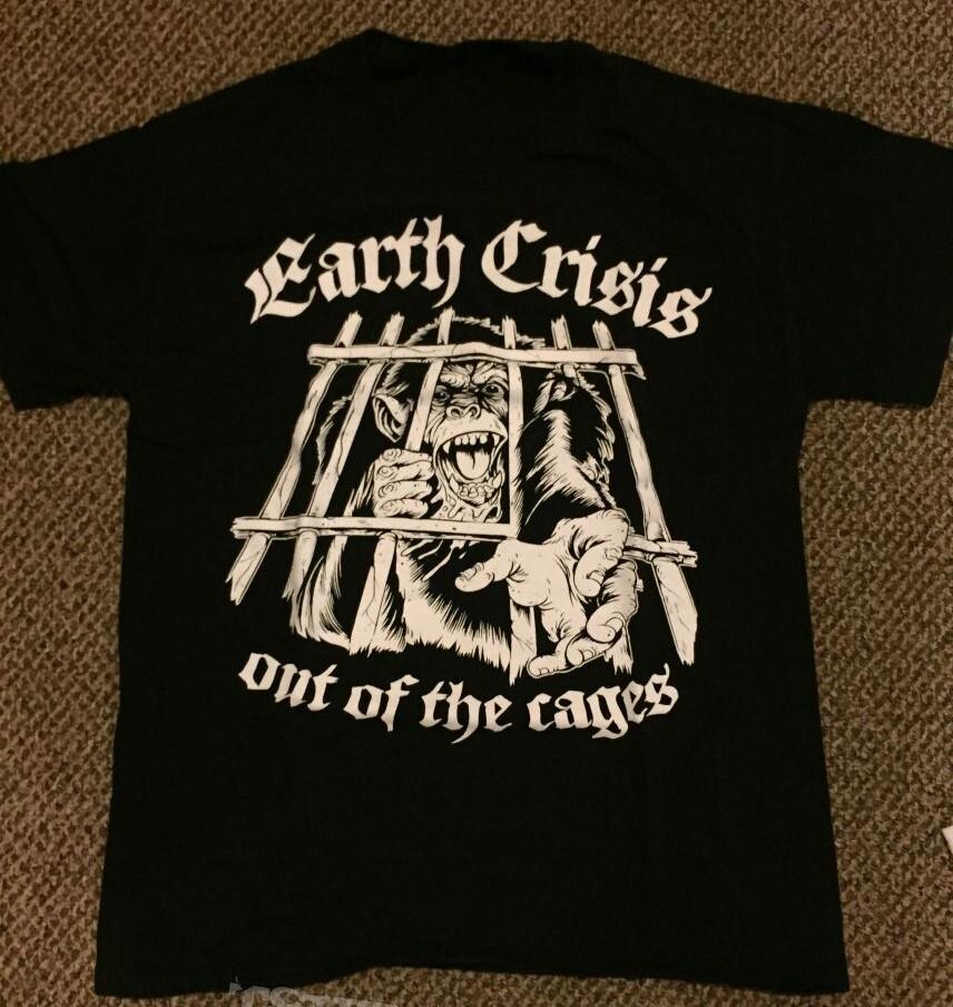 Vintage 90s EARTH CRISIS Out Of The cages Tshirt Unisex S5XL MO583 Unisex T-Shirt L