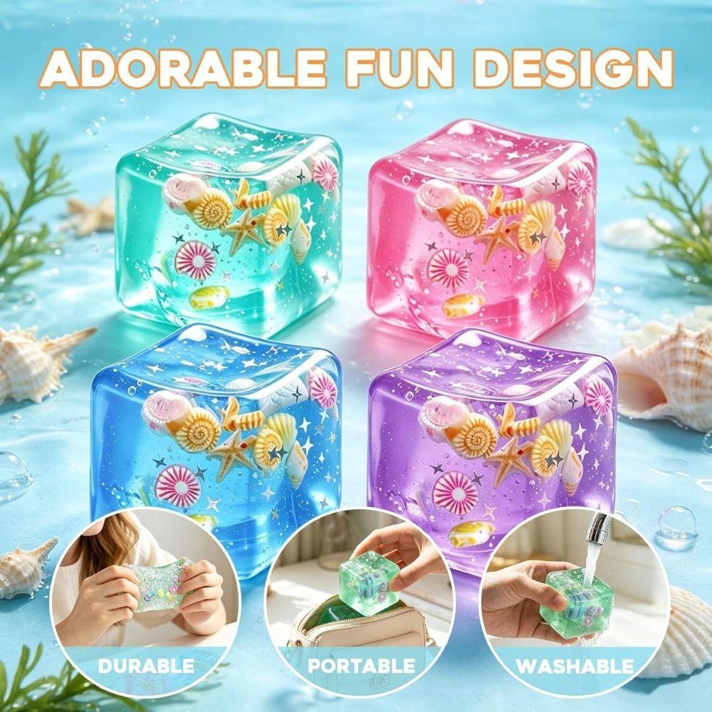Cartoon Design Ocean Sensory Fidget Toy Star Shell Blue Pinch Cube Gift Stress Balls  Wedding Party