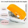 1PC 3-in-1 Creative Stapler Mini Portable Press Labor Saving Multi-function Needle-free Stapler Hole Punch Letter Opener