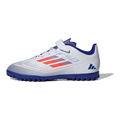 F50 CLUB Slip Resistant Abrasion Resistant Low Top Soccer Shoes White Blue Kids' Sneakers IF1383