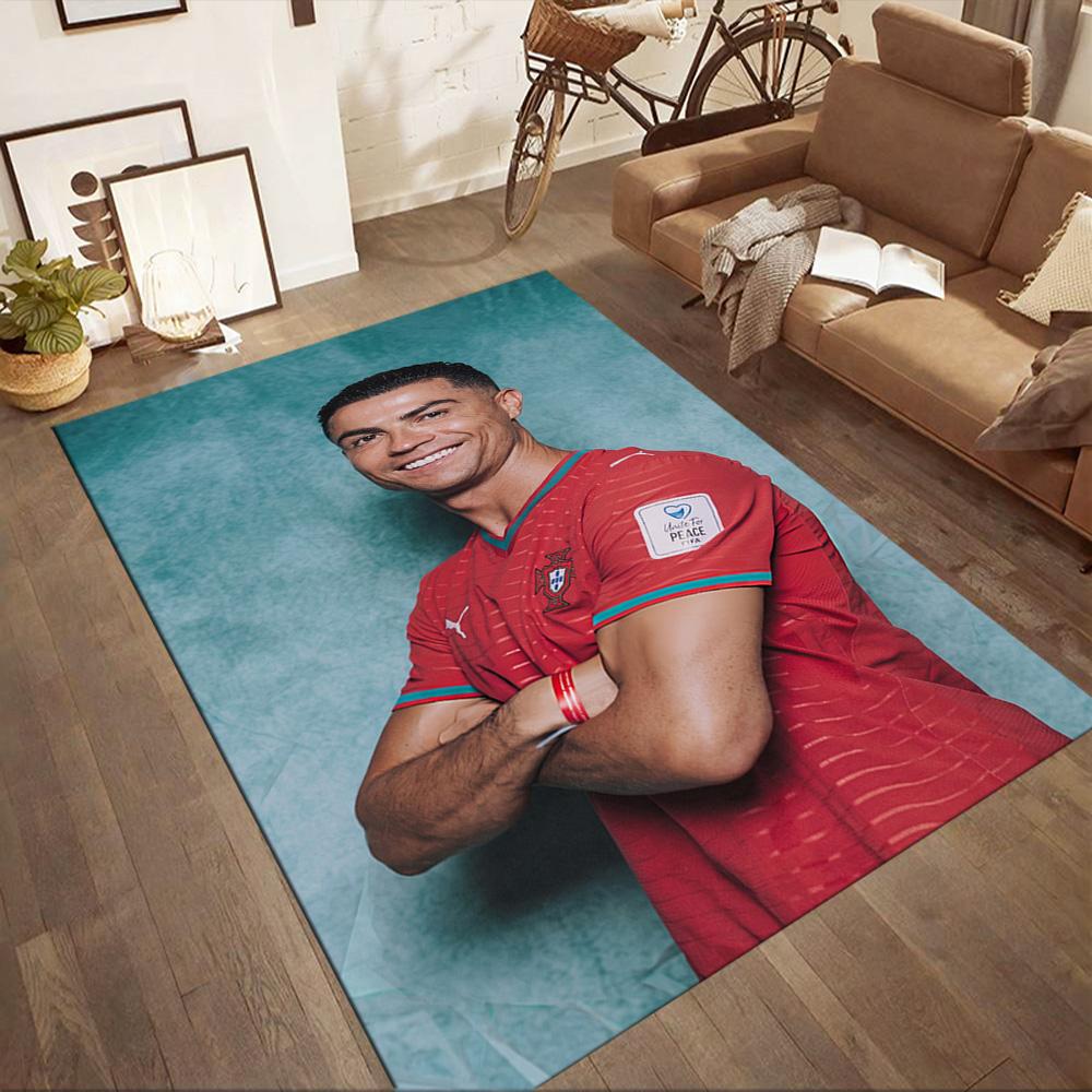 Cristiano Ronaldo 121 Teppich Büroteppich Design für Balkon Arbeitszimmer Eingangsbereich Außen rutschfester Teppich Anime Bürodekoration Geschenk für Festivals