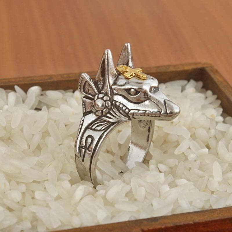 Retro Domineering Creative Self-defense Egyptian Cross Men's Punk Bracelet Ring
