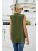European & American Women's Fashion: Spring/Summer Solid Color V-Neck Sleeveless Shirt with Lace Trim