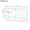 Sideboard Kommode im minimalistischen Stil, Modernes Buffetschrank mit 4 Türen, Metallbeinen, Schubladenkommode mit Verstellbares Regal