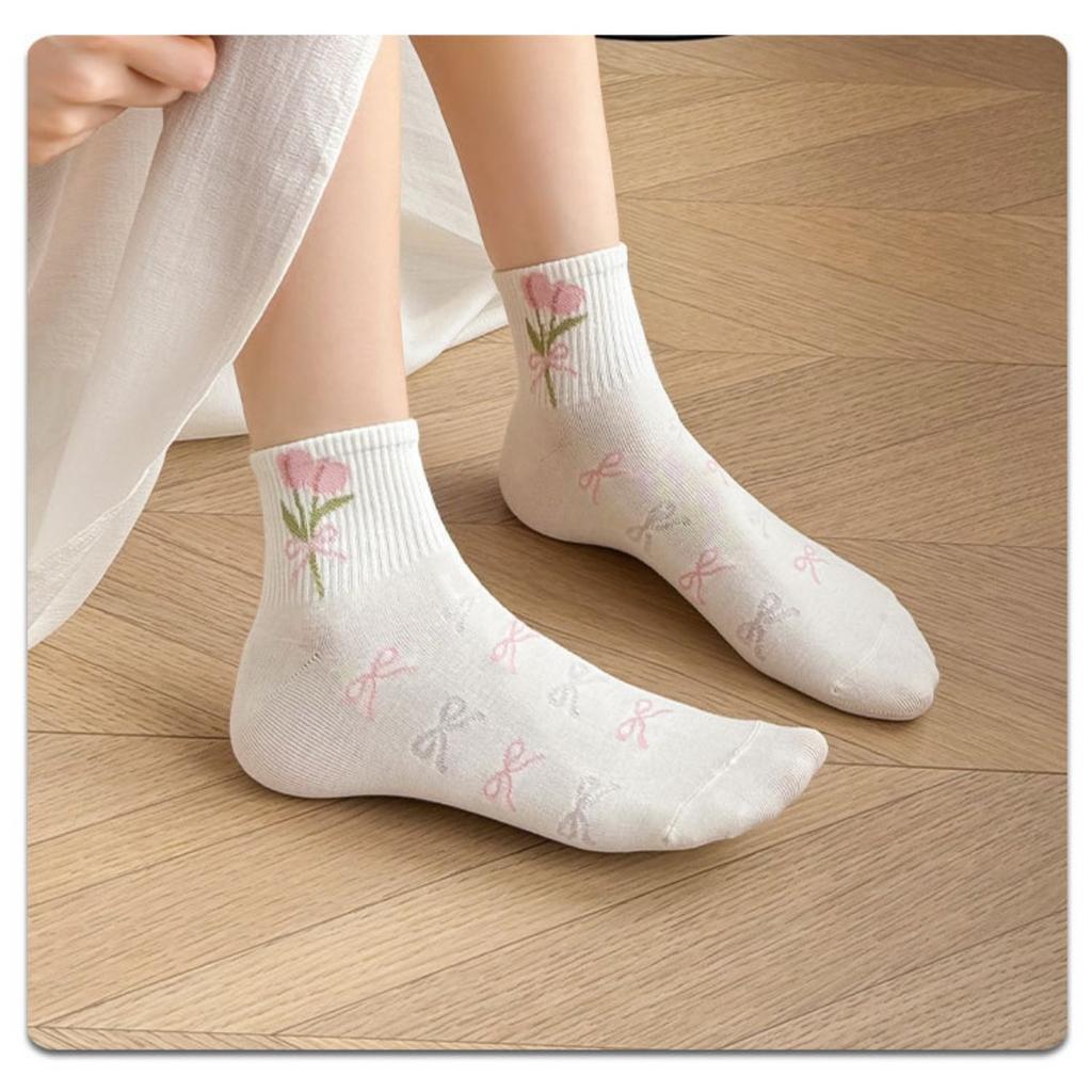 10-1 Socks for Children, Short Socks for Women, Cute and Sweet Mid Tube Socks, Short Tube Socks, Versatile Sports Socks for All Seasons