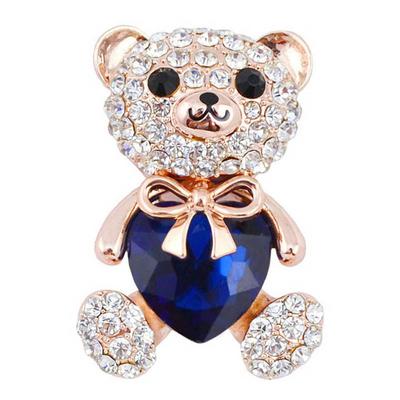 Nouveauté AB strass coeur ours broches pour femmes mignon Animal conception broche broche mode bijoux accessoires