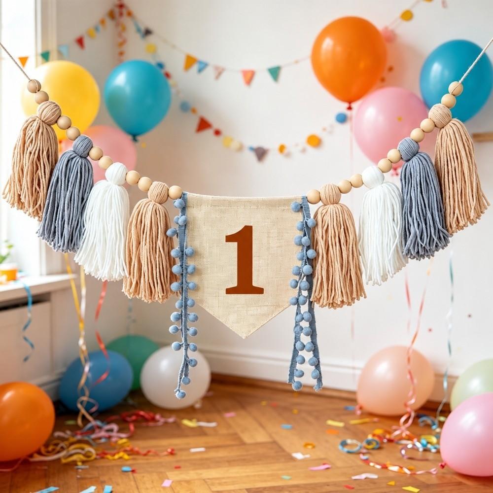 Wall Mounted Birthday Banner First Birthday Photo Props New Party Decorations Baby Shower