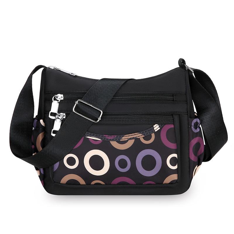 Mote Ny Middelaldrende Mamma-veske Stor kapasitet Trykt Flerlags Skulderveske Lett Casual Joker Dame Crossbody-veske