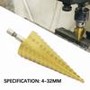 Step Drill Bit 32MM Metal Drills Spade Bit Staggered Step Drizzle Drill Stepped Metal Drill Bits HSS Titanium Coated Wood Tools
