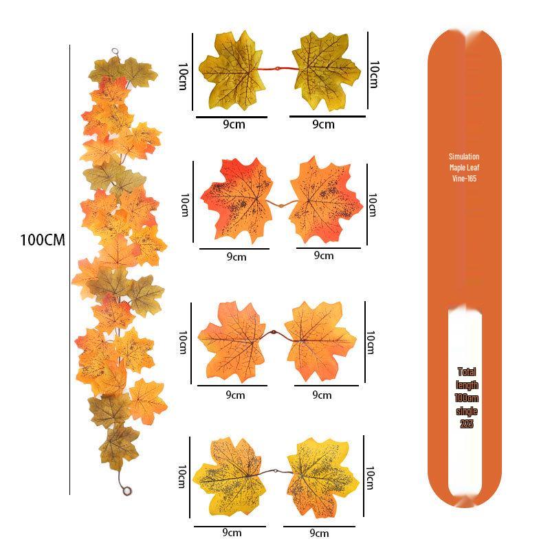 1m Autumn Maple Leaf Rattan Wall Hanging Decoration