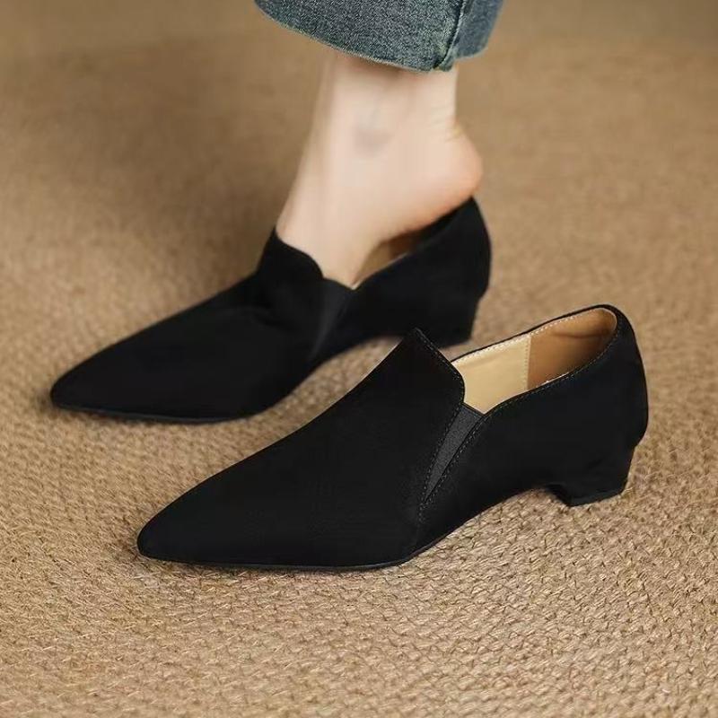 Fashion Pointed Toe Heeled Shoes Women Loafers Elegant Dress Party 2025 New Designer Summer Sandals Brand Chunky Pumps Zapatillas Mujer