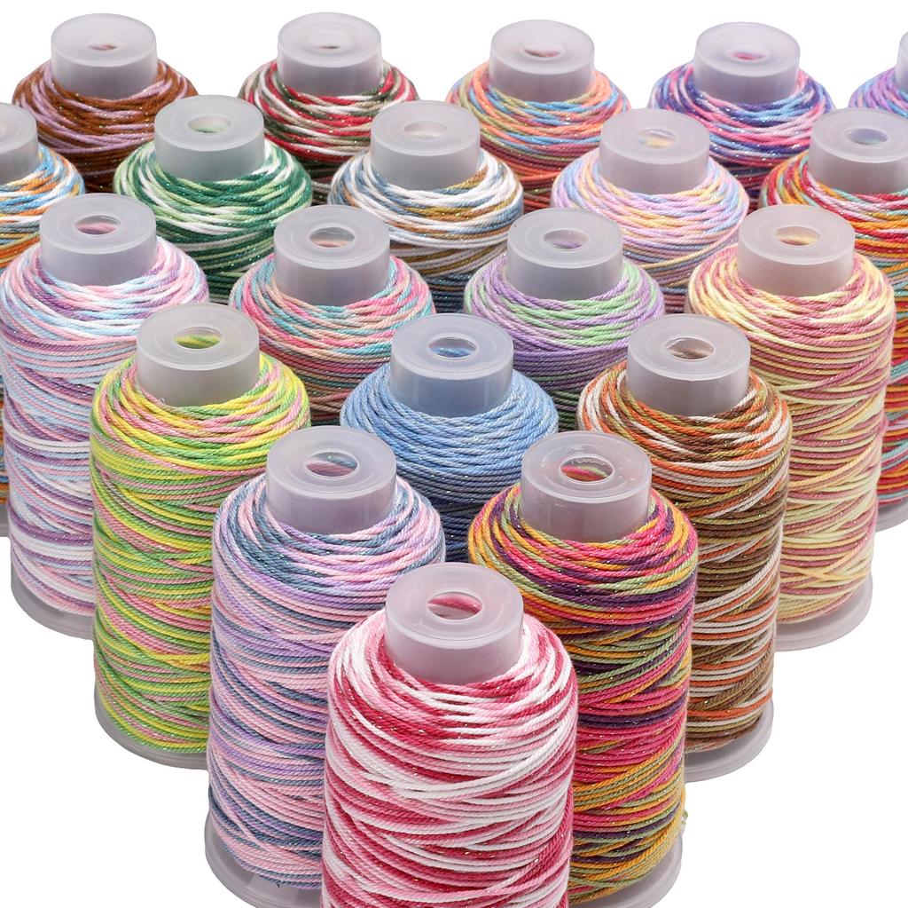 80Meter Polyester Cotton Thread Starry Sky Segment Dyeing Cord Sewing String DIY Handmade Accessories