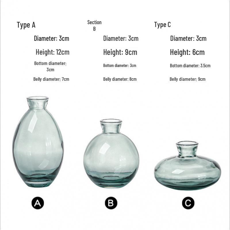 Elegant Mini Light Luxury Glass Vase Set: Creative Desktop Decor for Fresh Flowers In Living Rooms