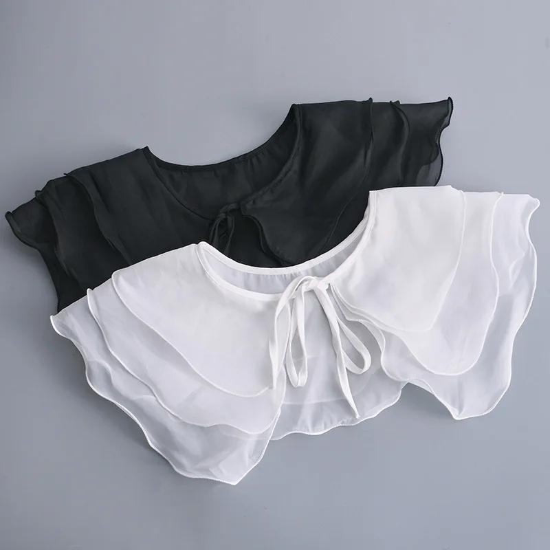Women Lace Detachable Collar Shawl Girls Dress Blouse Tops Neckwear Fake Collar Shoulder Wraps Accessories Sweater False Collars