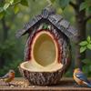 Tree Stump Bird Nest Wild Bird Feeder Resin Craft Garden Courtyard Statue Ornament Yard Home Outdoor Decoration
