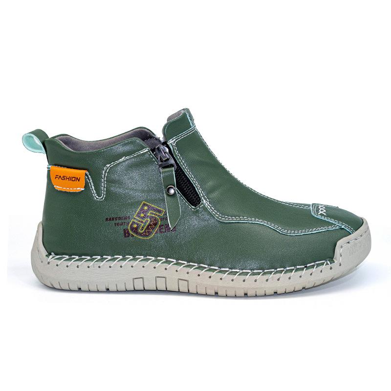 Women's Plus Size Soft Sole Ankle Boots - Spring Hand-Stitched Martin Style Casual Mom Shoes