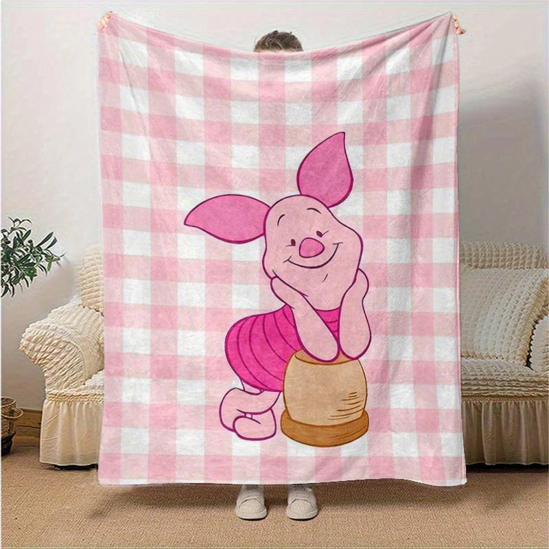 

1pc Piglet Plushie Throw Blanket, Cute Cartoon Character Blanket for Friends, Soft Blanket for Couch, Bed, Car, Travel, Camping, Office Nap, Gift Idea 130x150cm