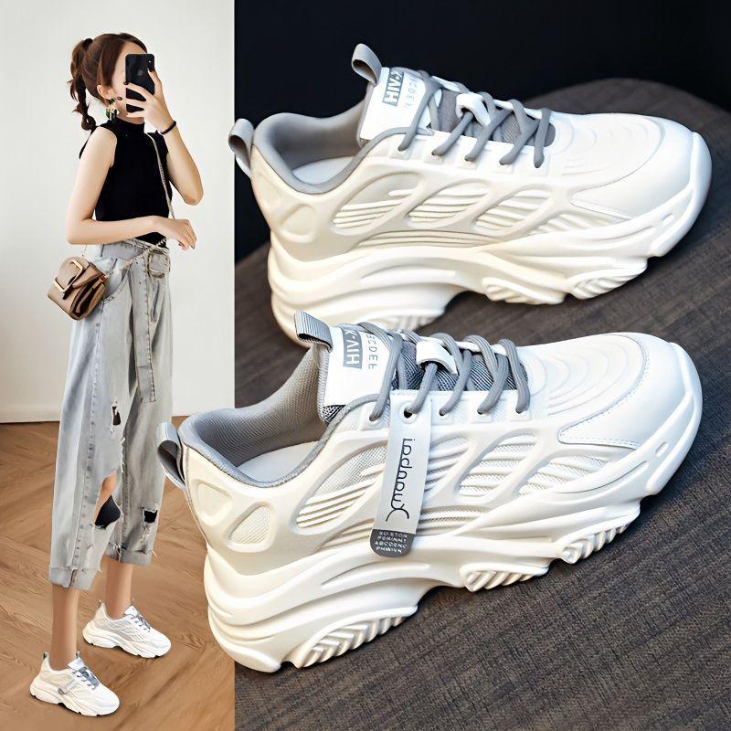 Inside Heightening Dad's Shoes Female Summer Thick Sole Sports Leisure Muffin Ins Tide Net Red Single Shoes