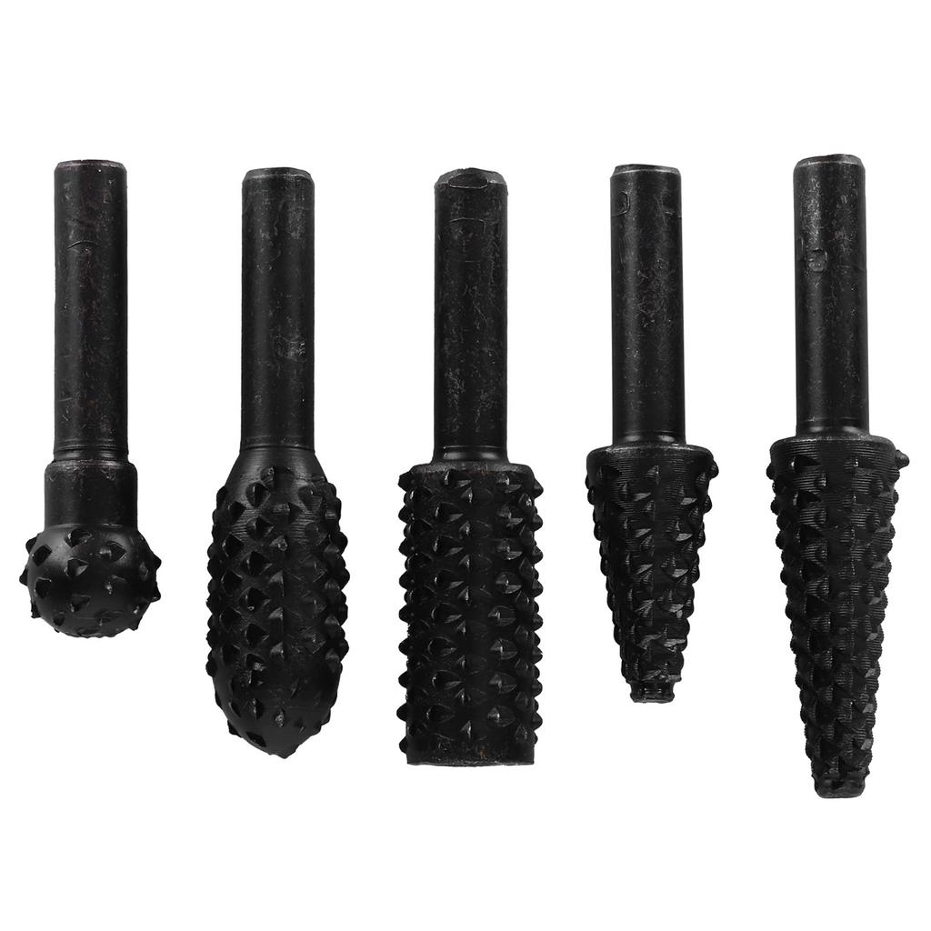 Sada 5ks Dřevořezbářský pilník Rašple Speciální tvarovaná rotační embosovaná brusná hlava