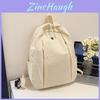 Lightweight Nylon Backpack For Commuting And Travel Withsmall Golden Roundel Decoration