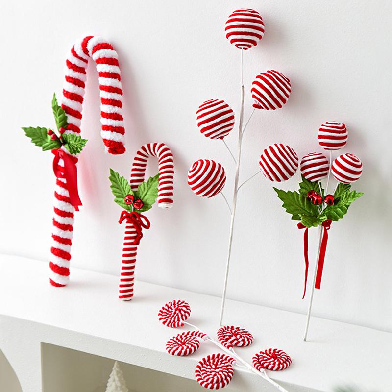 1 Stück Weihnachtsbaum Zuckerstangen Picks Feiertage Wolle Bonbonrolle Dekorationen Neujahrsbaumdeko Büro Mehrere Optionen verfügbar